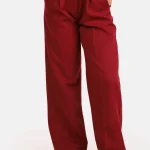 Pantalon witte boord bordeaux