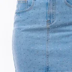 Rok denim glitter lichtblauw