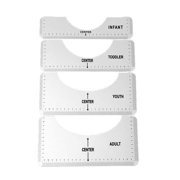 T-shirt Centimeter /Liniaal/Uitlijnhulp/Ruler Centimeter 4-delig set