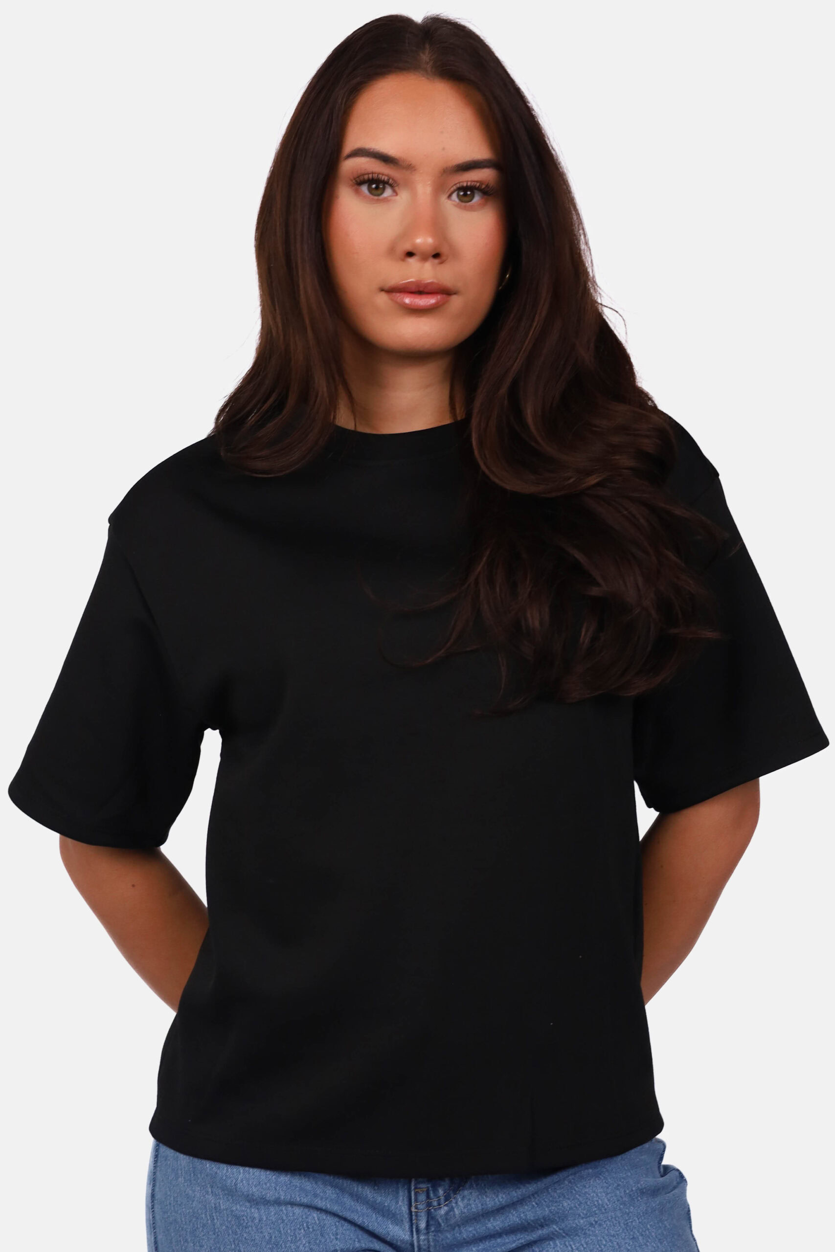 Shirt met relaxte pasvorm zwart