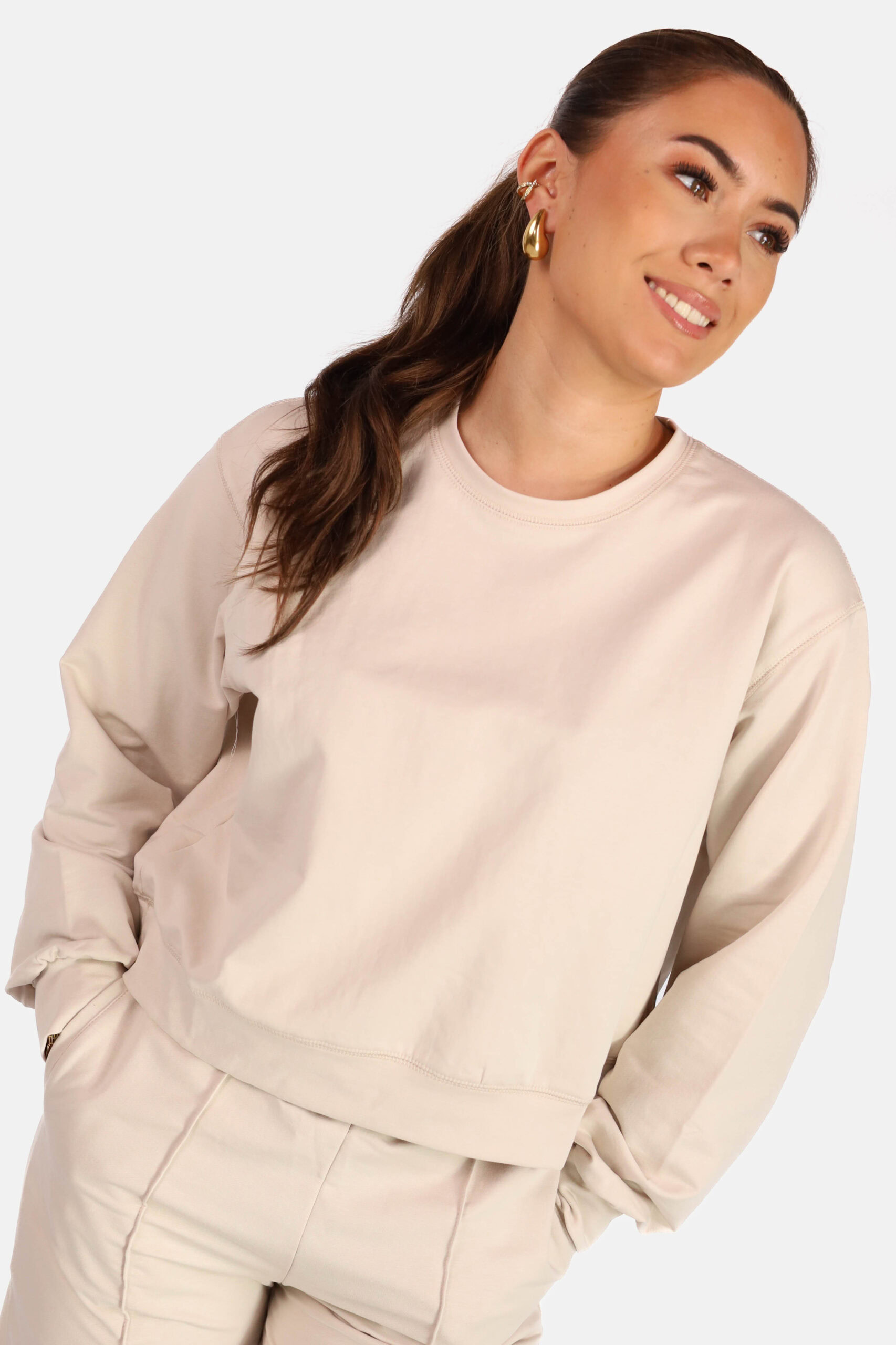 Sweater met casual fit beige