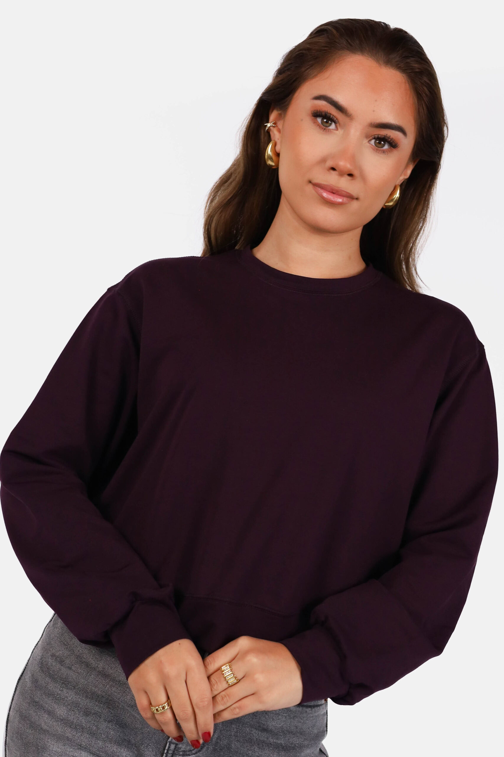 Sweater met casual fit paars