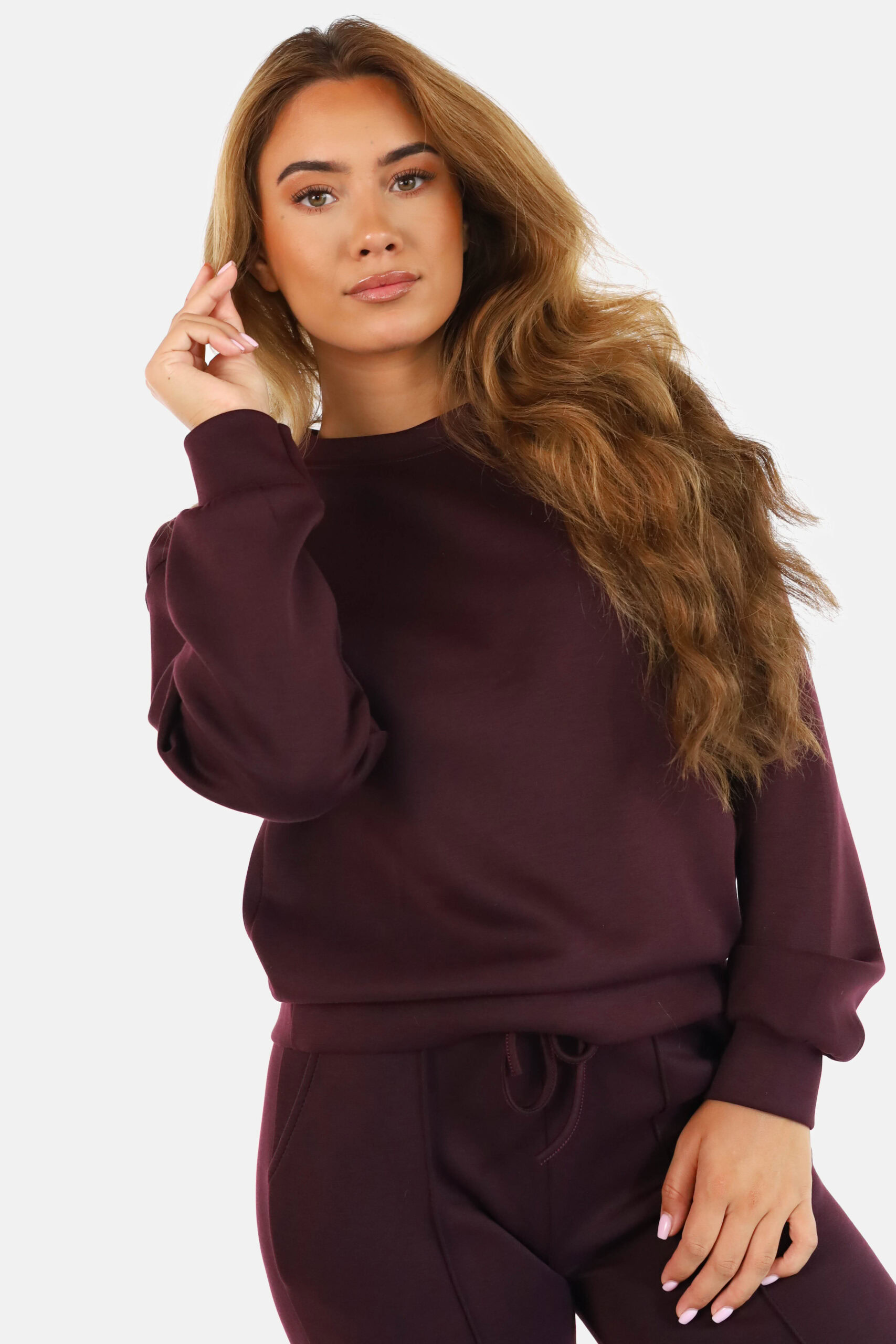 Sweater met relaxte pasvorm bordeaux