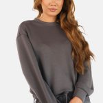 Sweater met relaxte pasvorm donkergrijs