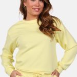 Sweater met relaxte pasvorm lichtgeel