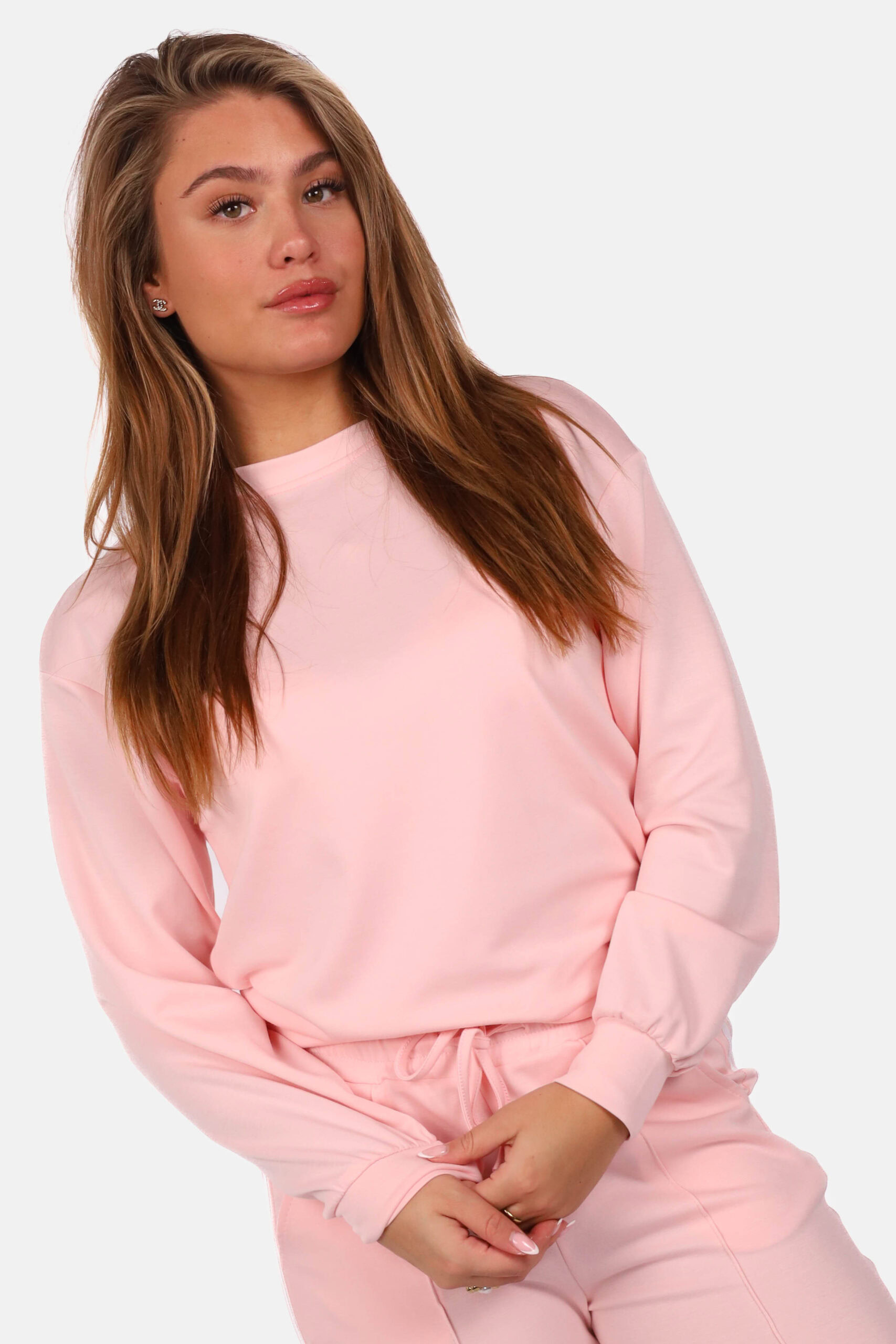Sweater met relaxte pasvorm lichtroze