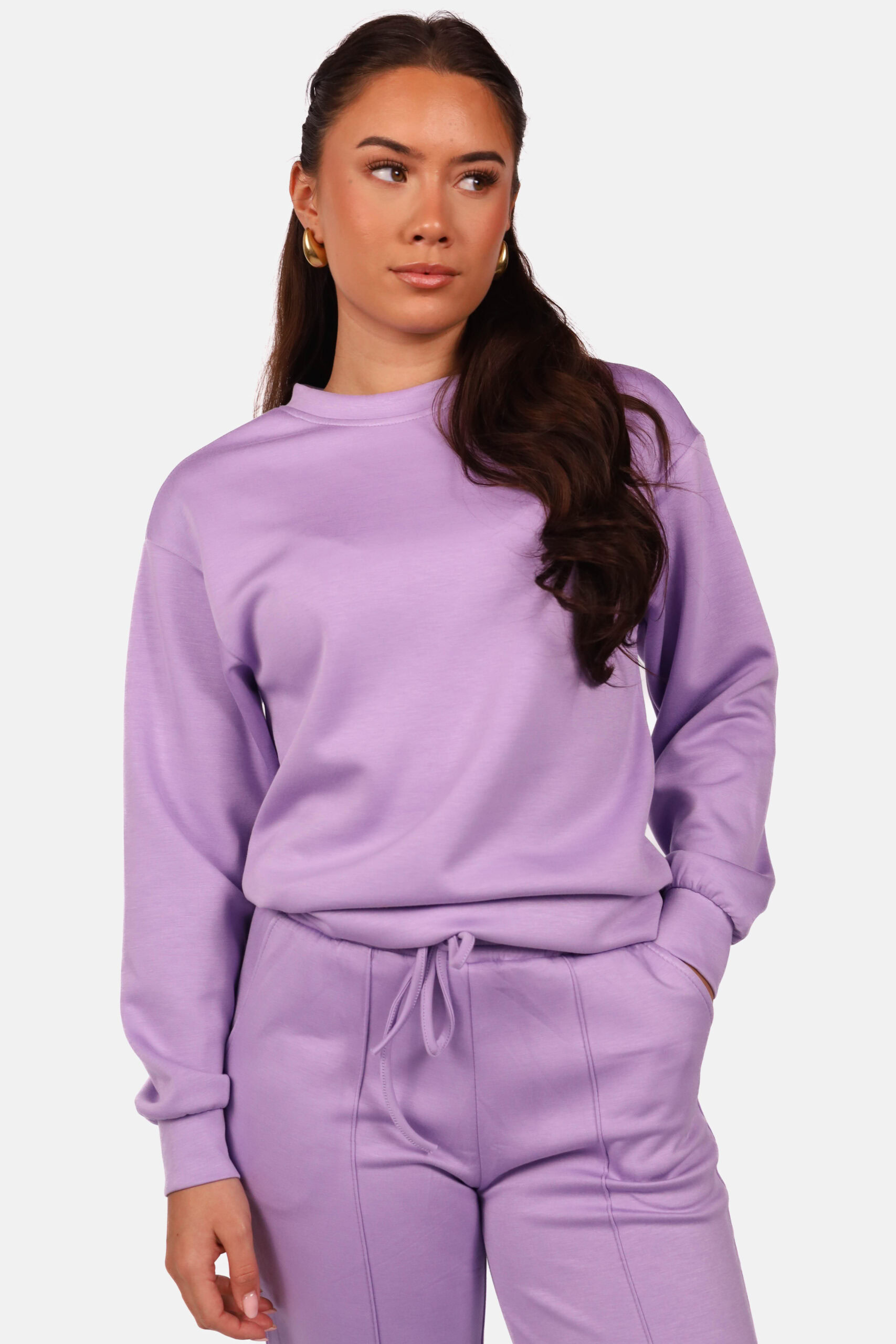 Sweater met relaxte pasvorm lila