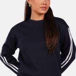 Sweater met relaxte pasvorm met strepen donkerblauw