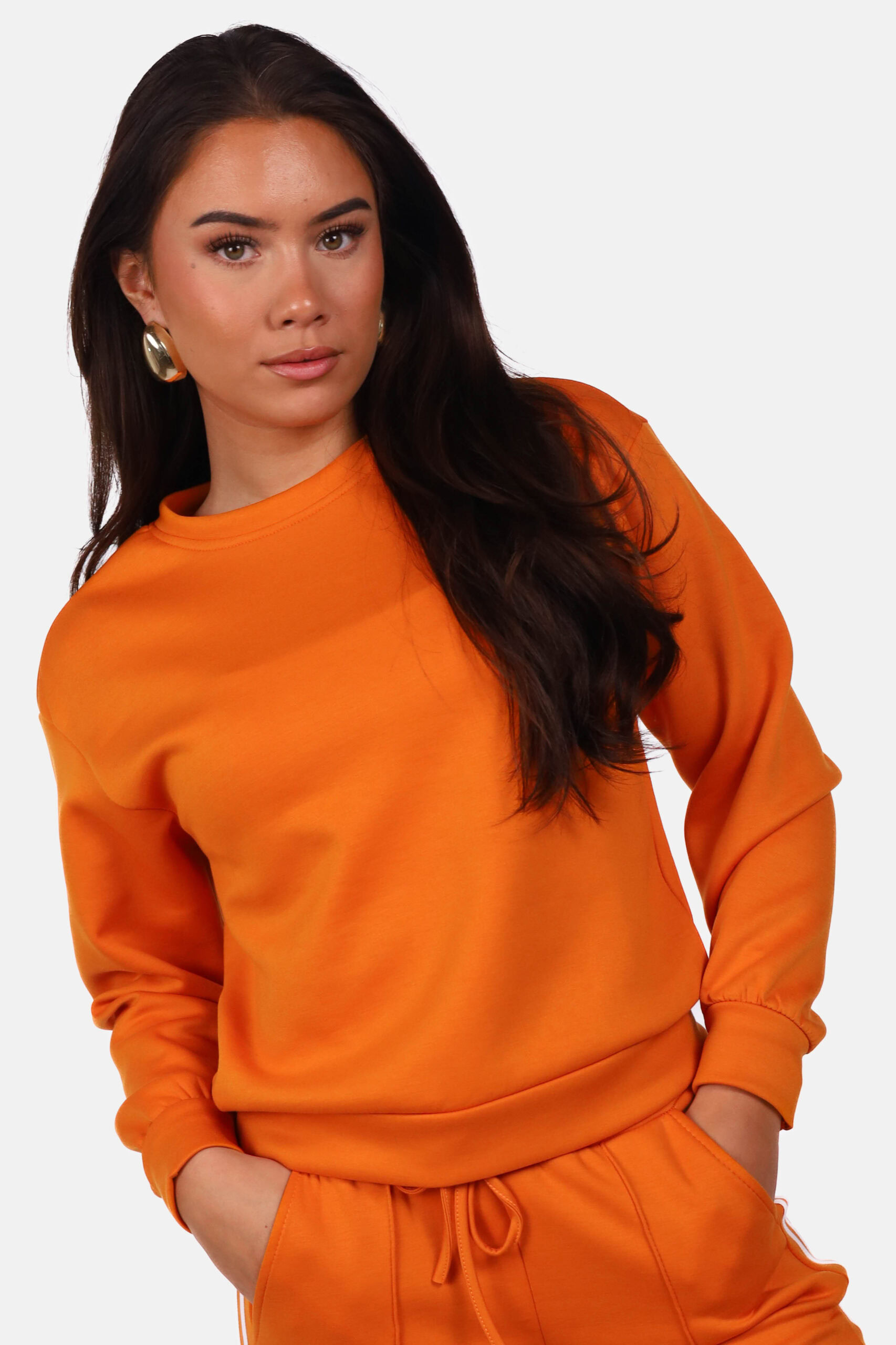 Sweater met relaxte pasvorm oranje