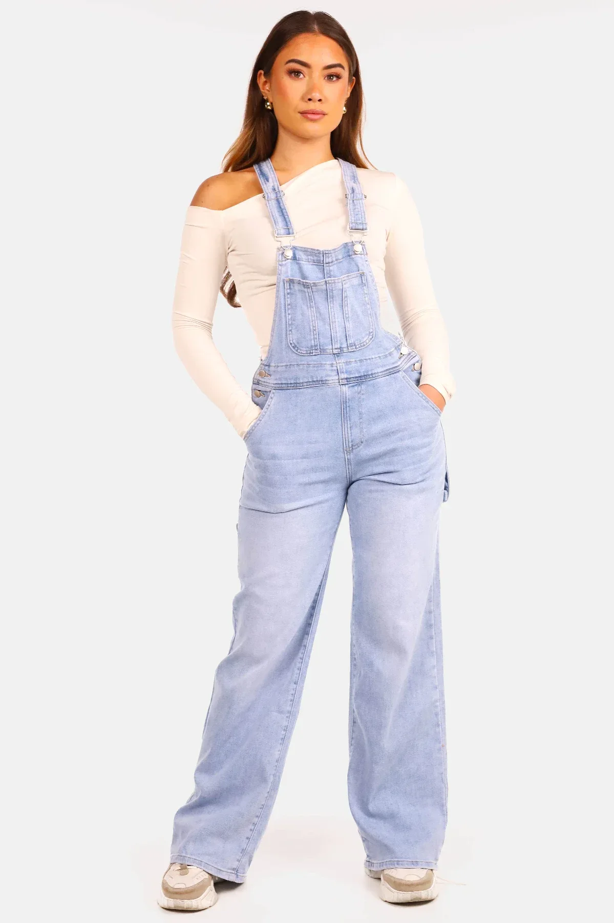 Tuinbroek denim design lichtblauw