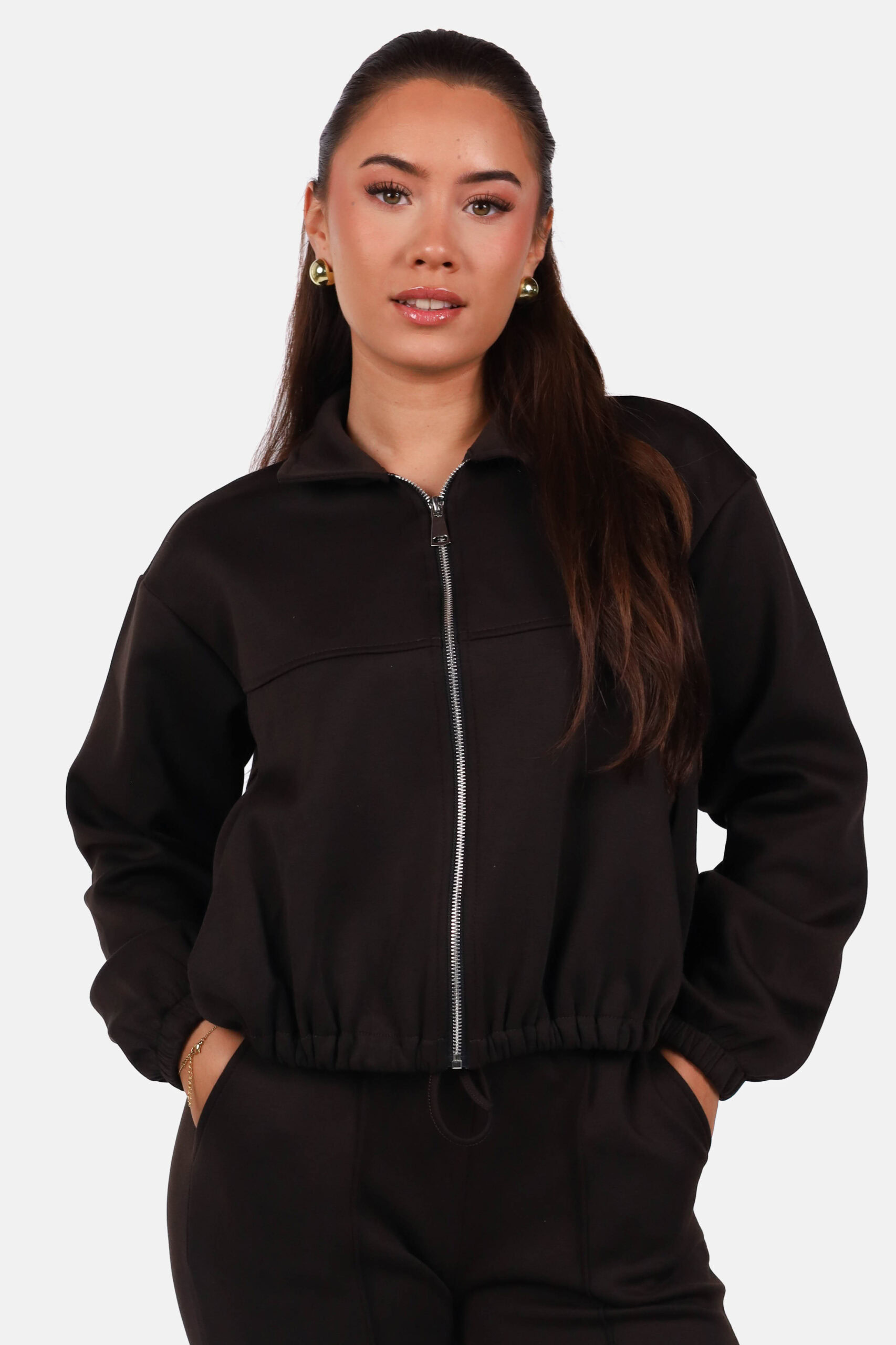 Vest met relaxte pasvorm bruin