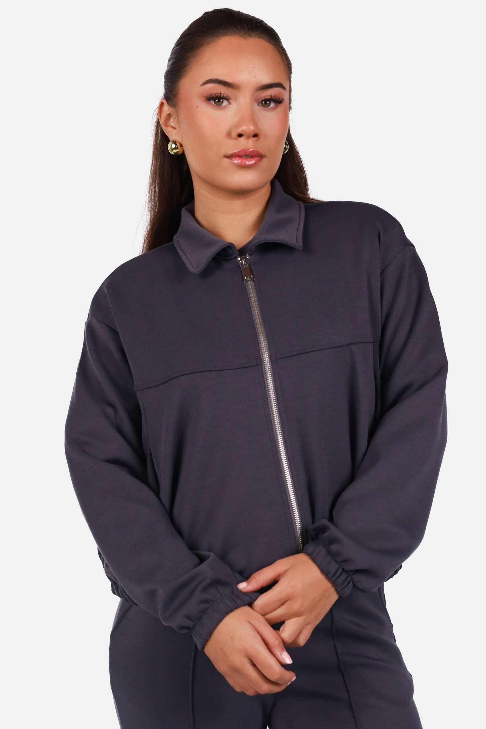 Vest met relaxte pasvorm donkergrijs