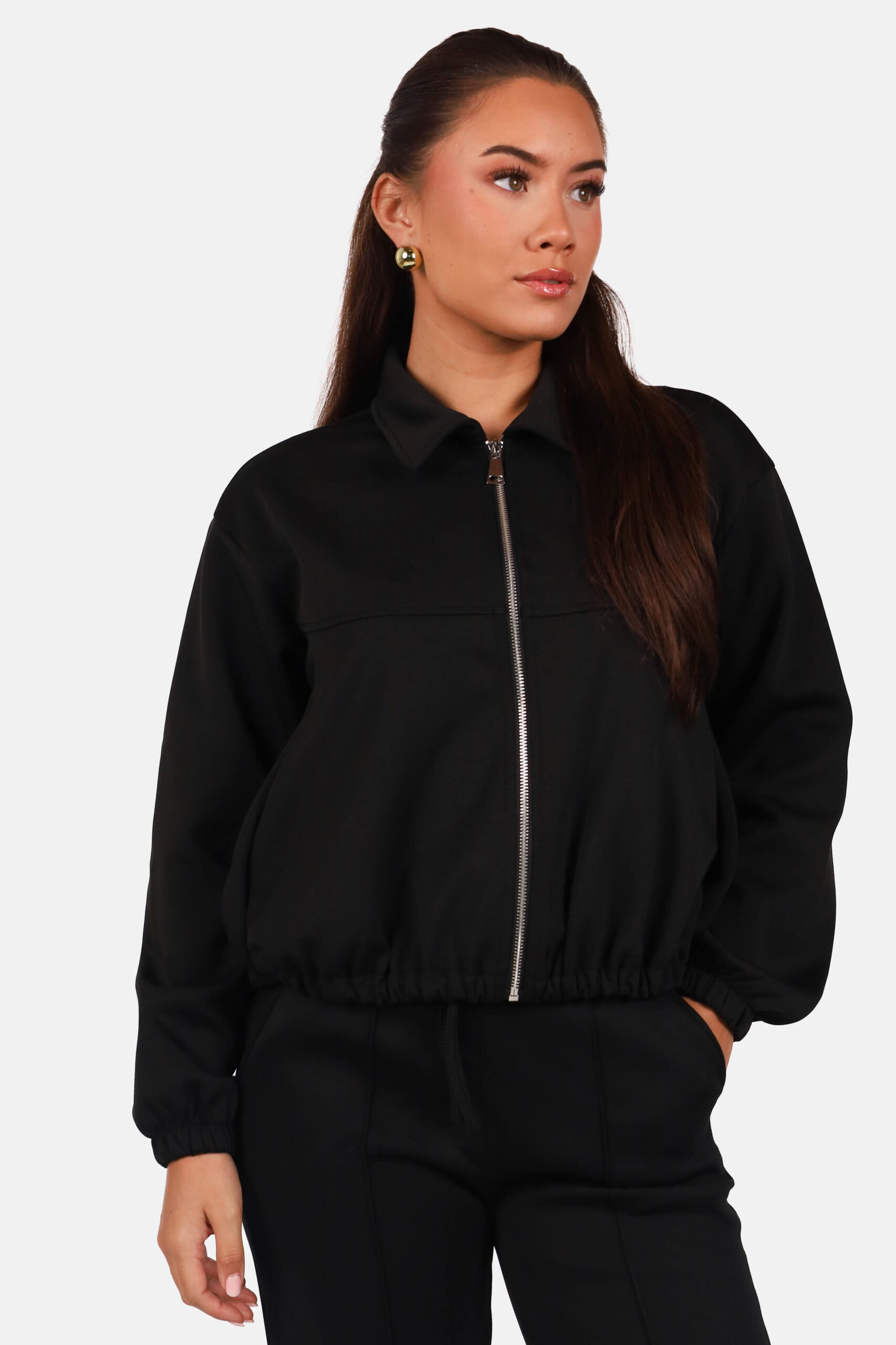 Vest met relaxte pasvorm zwart