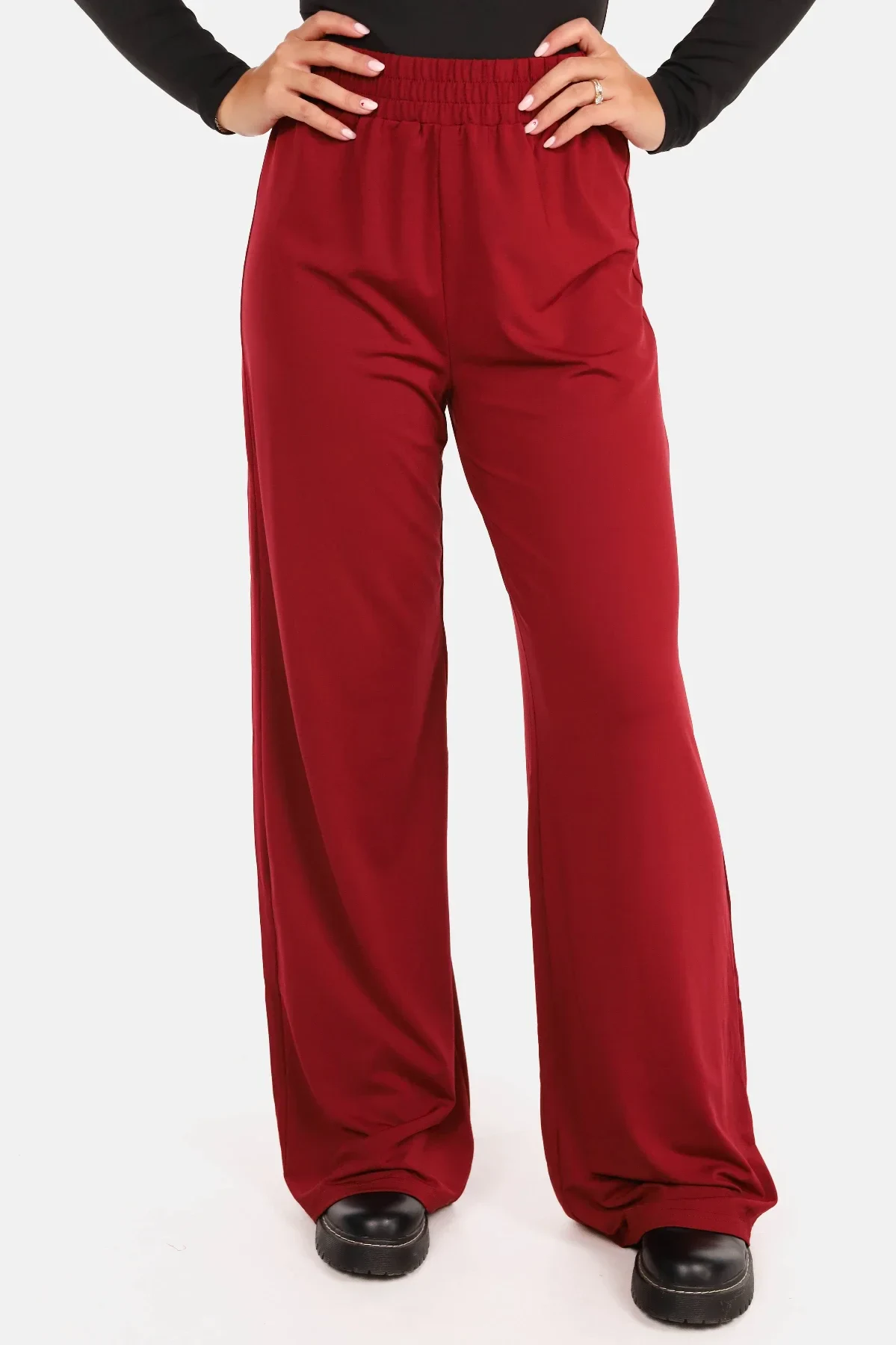 Wide leg broek comfy bordeaux