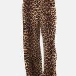 Wide leg broek comfy leopard