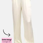 Wide leg broek met glans geel