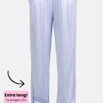 Wide leg broek met glans lichtblauw