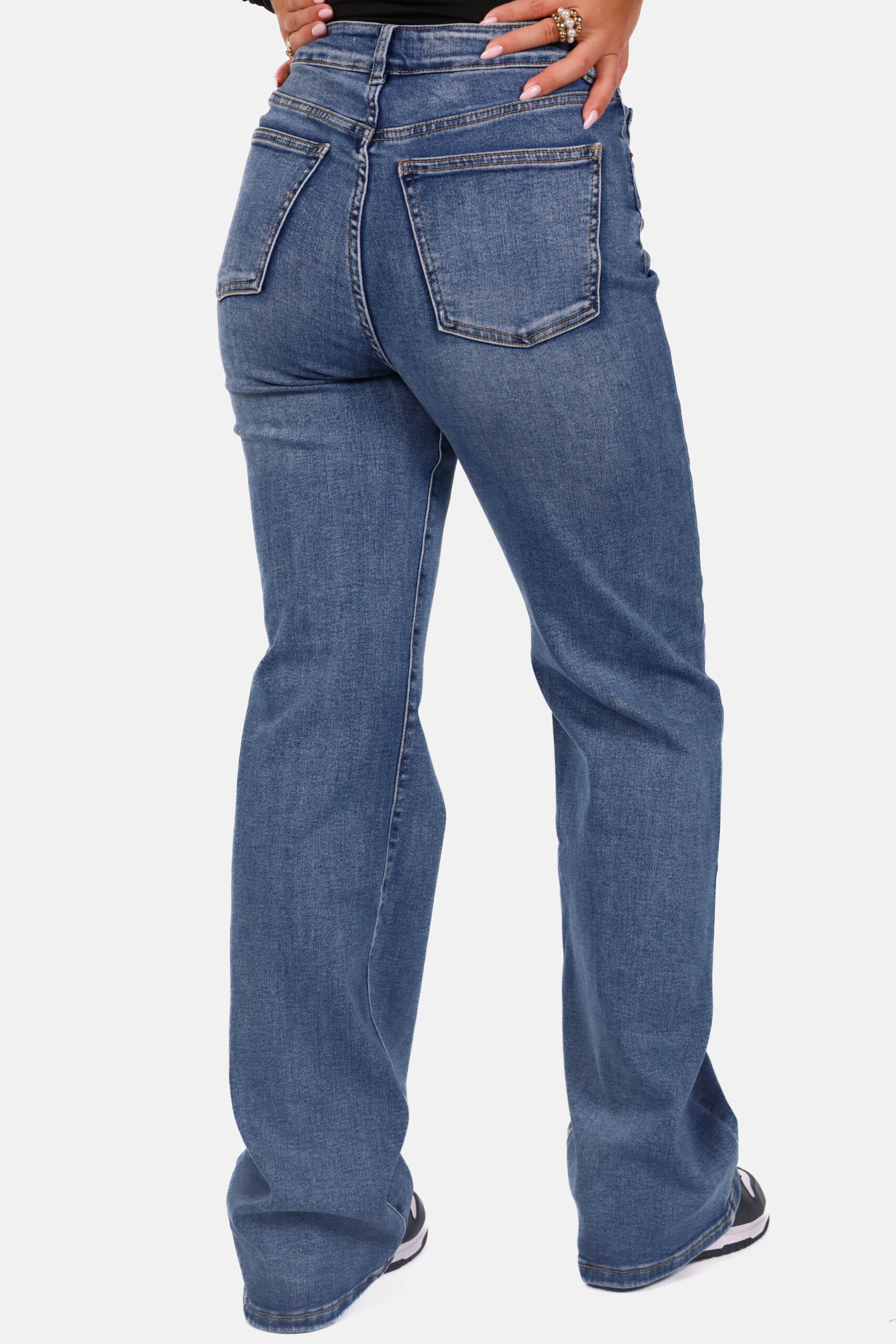 Wide leg jeans extra long blauw - Afbeelding 4