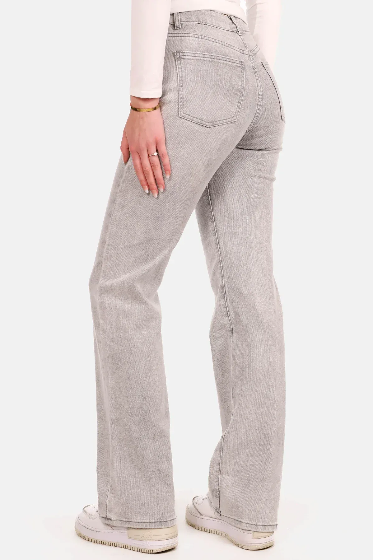 Wide leg jeans extra long gewassen grijs - Afbeelding 5