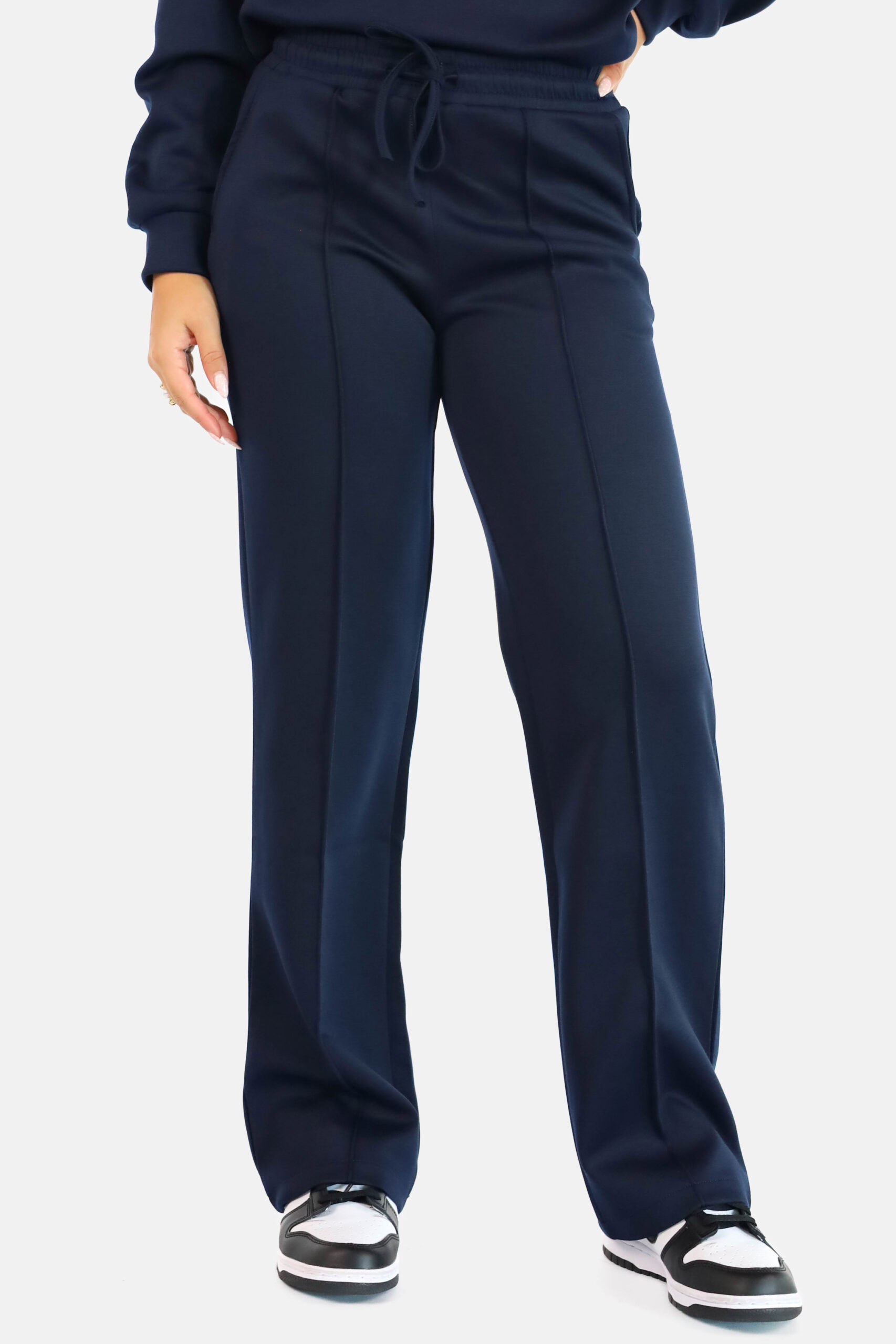 Wide leg joggingbroek donkerblauw