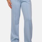 Wide leg joggingbroek lichtblauw