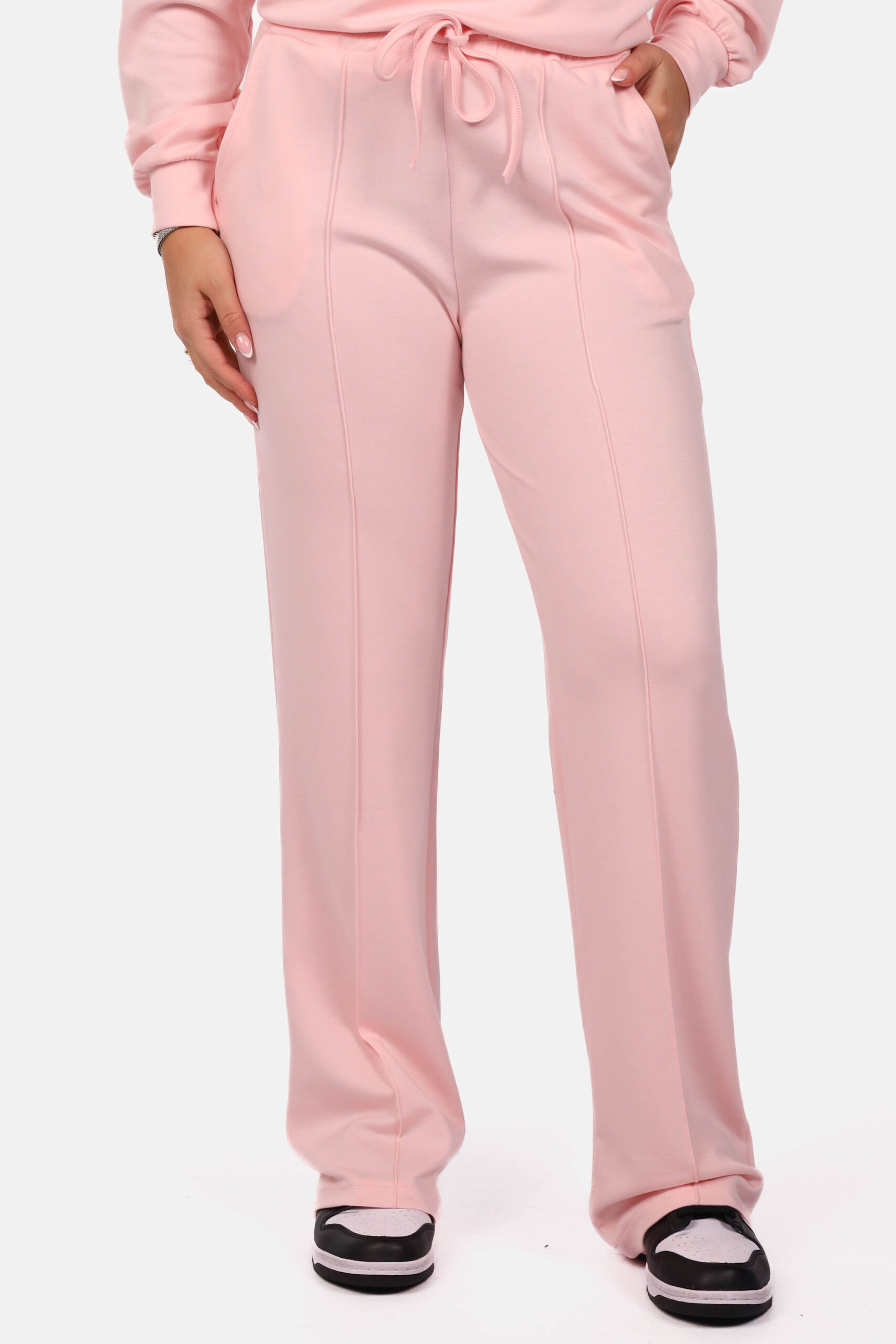 Wide leg joggingbroek lichtroze