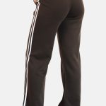 Wide leg joggingbroek met strepen bruin