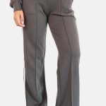 Wide leg joggingbroek met strepen donkergrijs