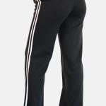 Wide leg joggingbroek met strepen zwart