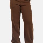 Wide leg joggingbroek met trekkoord bruin