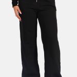 Wide leg joggingbroek met trekkoord zwart