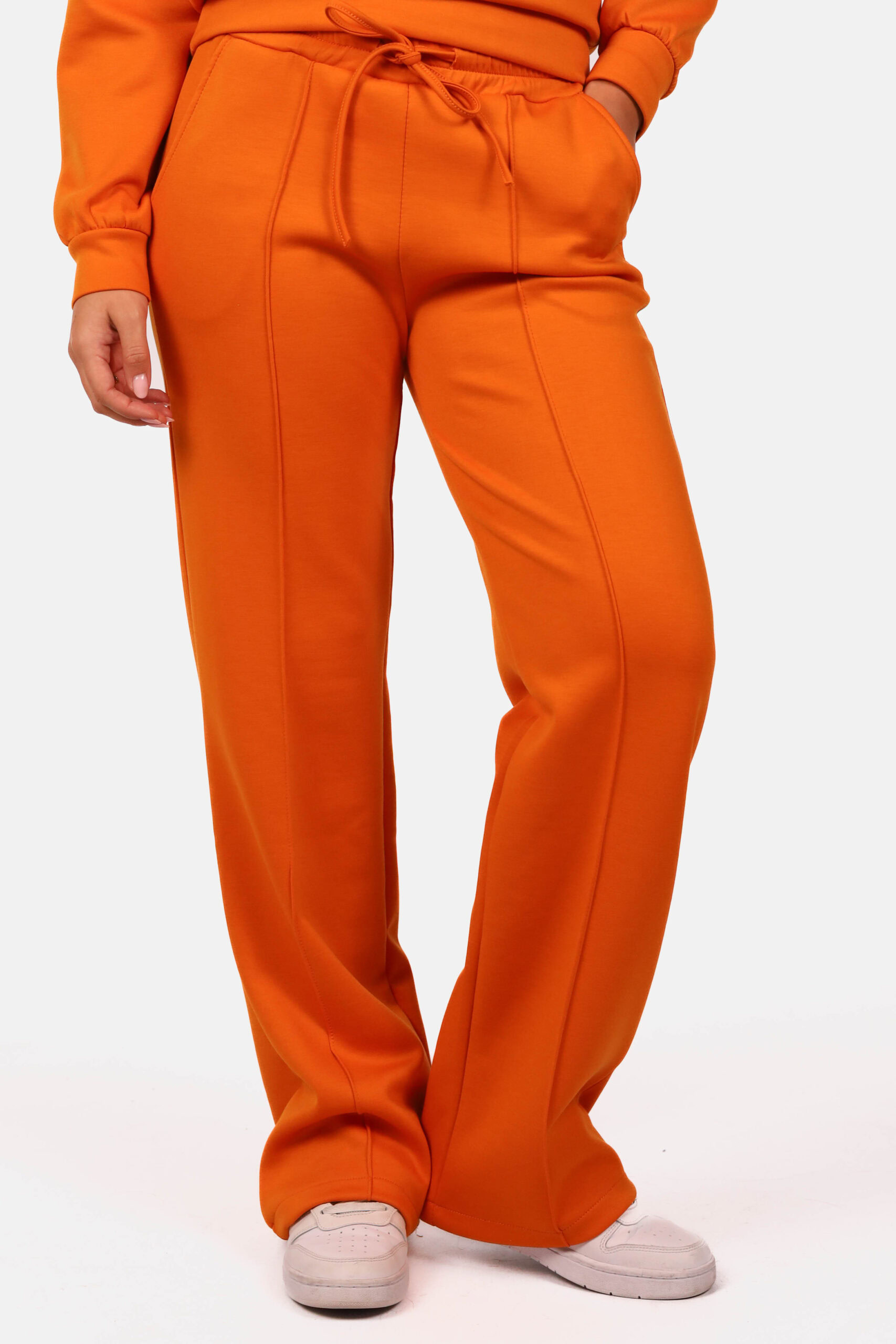 Wide leg joggingbroek oranje