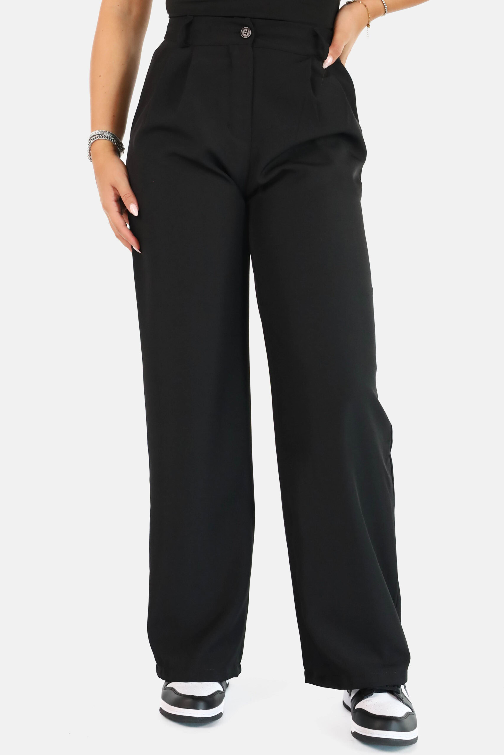 Wide leg pantalon met hoge taille zwart