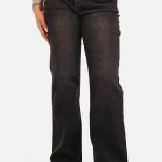 Wide range wide leg jeans met hoge taille gewassen zwart