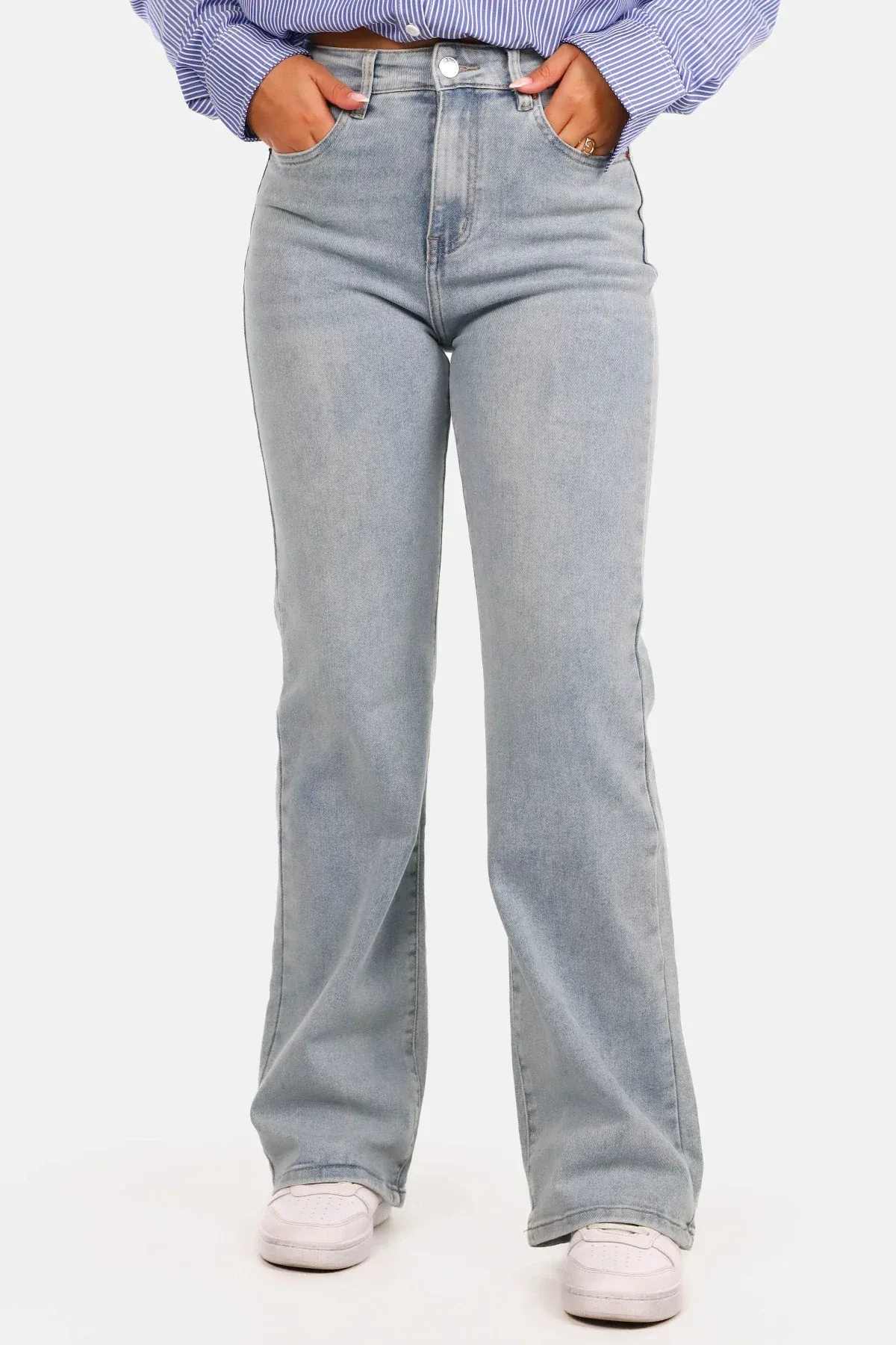 Wide range wide leg jeans met hoge taille lichtblauw