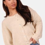 Zacht wolblend vest met knoopsluiting beige