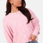 Zacht wolblend vest met knoopsluiting lichtroze