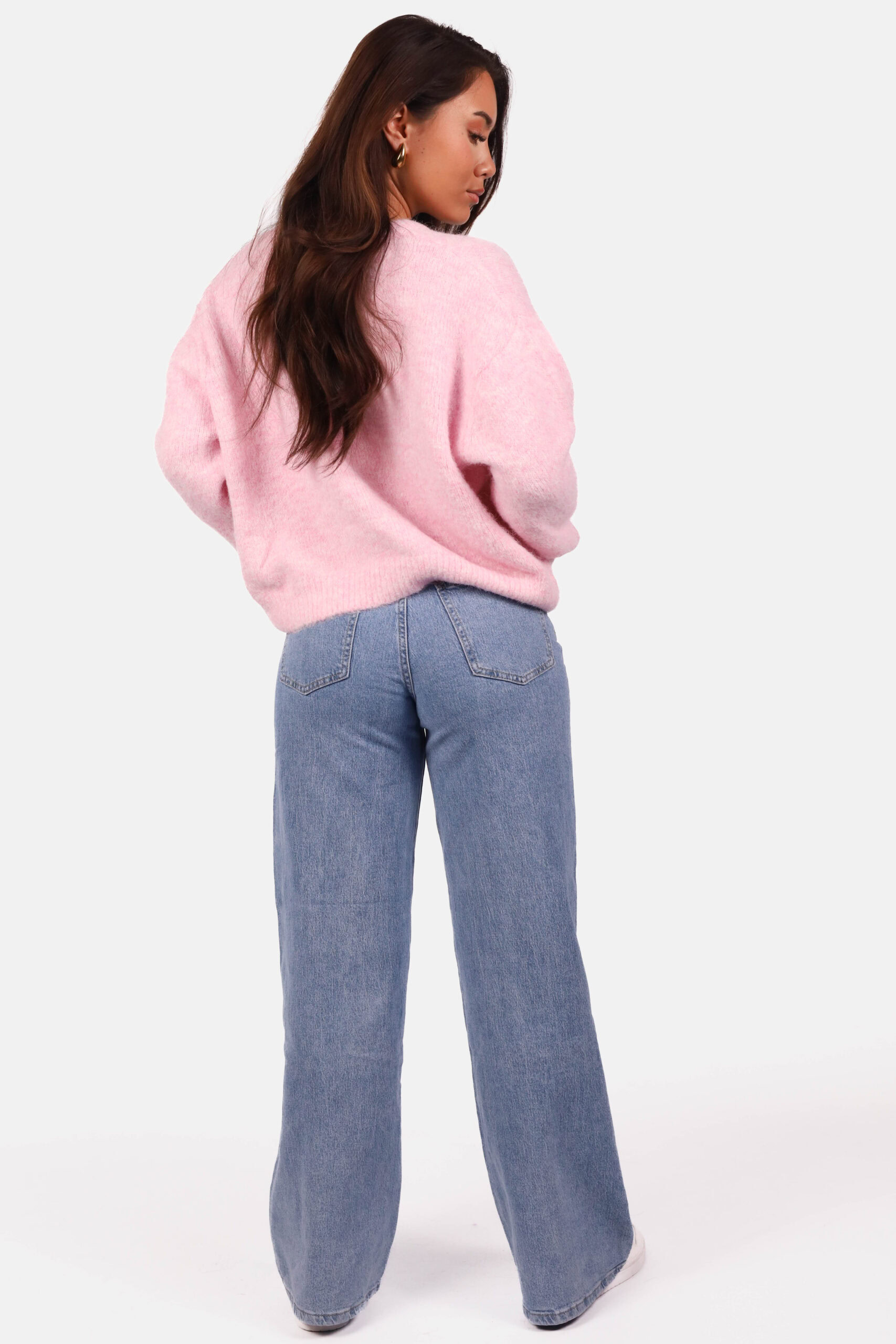 Zacht wolblend vest met knoopsluiting lichtroze - Afbeelding 7