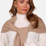 Zachte sjaal met wolblend taupe