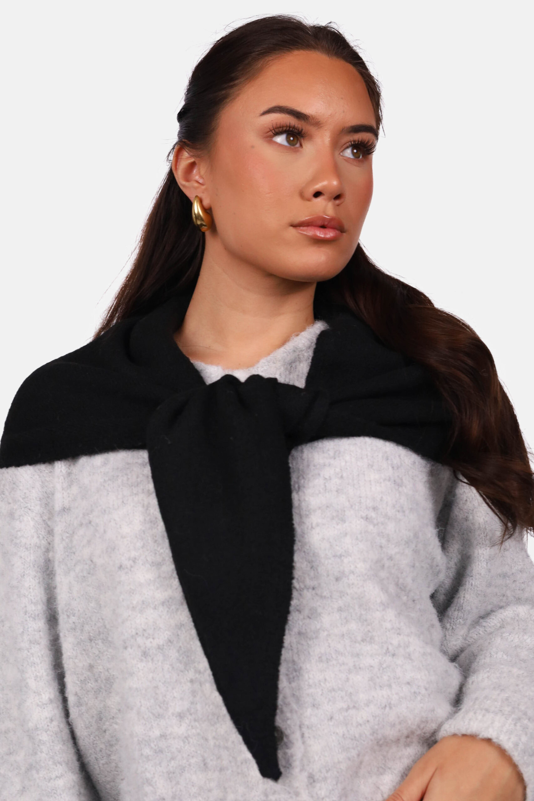 Zachte sjaal met wolblend zwart